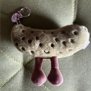 Jellycat Brown Cookie Clip Plush with Pink Legs